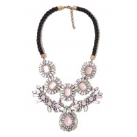 Pink Marquise Stones Statement Necklace 